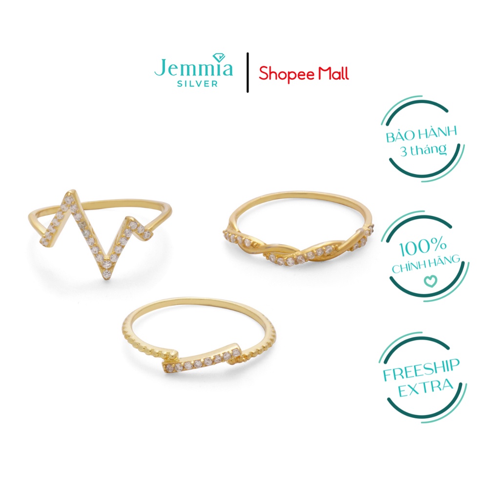Set nhẫn bạc nữ Jemmia so cool - JM4354