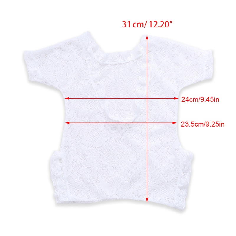 Áo Liền Quần Tay Lỡ Phối Ren Hoa Làm Phụ Kiện Chụp Ảnh Cho Bé Sơ Sinh