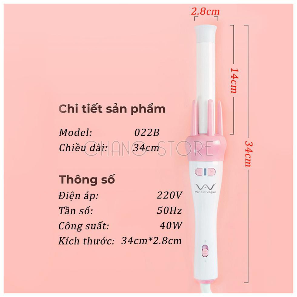 Máy Uốn Tóc Xoăn Cầm Tay Xoay 360 Tự Động