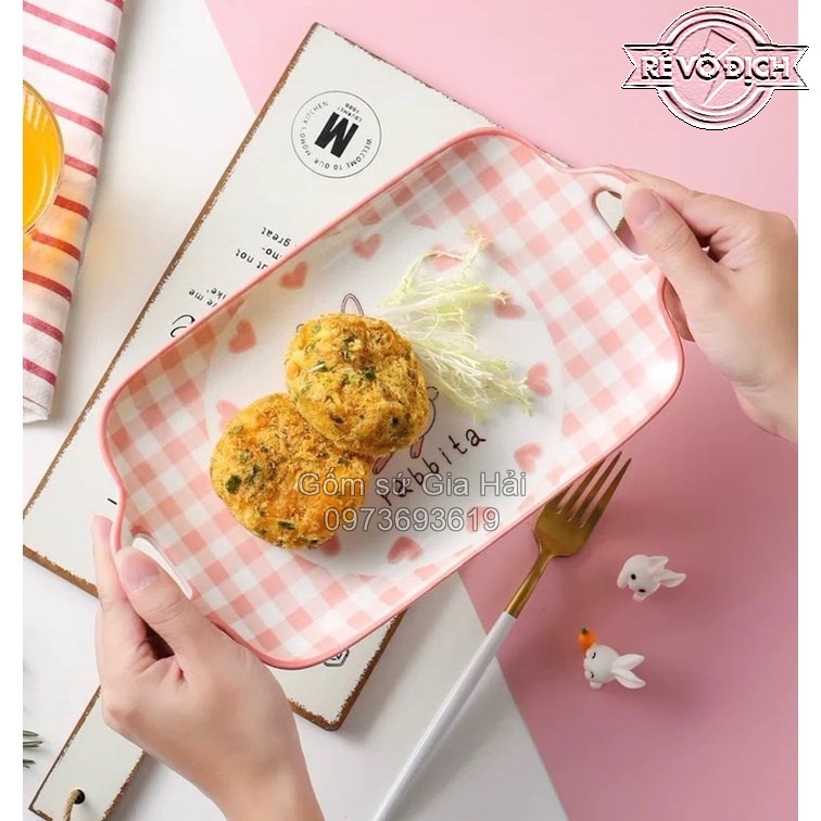 Bát Ăn Cơm, Bộ Chén Dĩa Dễ Thương Thỏ Hồng Bát Đĩa Sứ Decor Đẹp Cute Cao Cấp Tô Ăn Mì