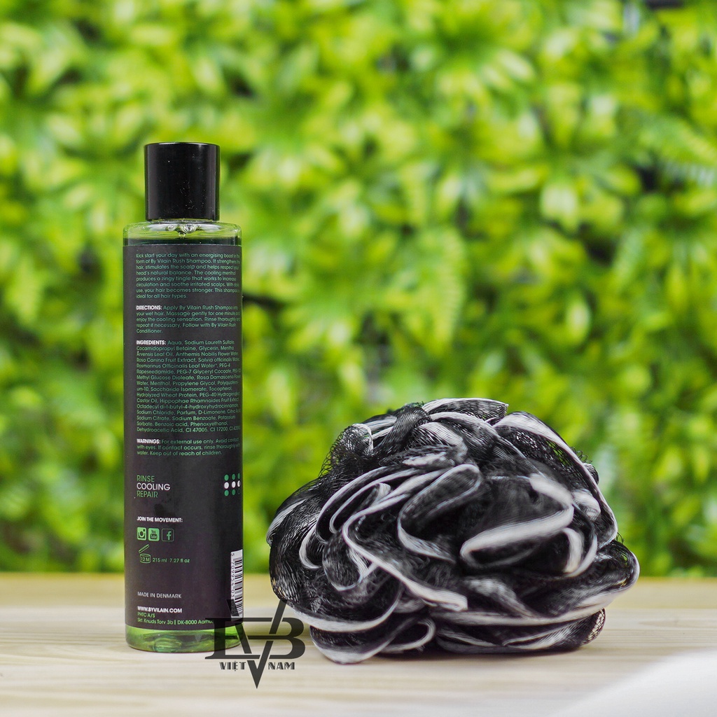 Dầu gội xả By Vilain Rush 200ml nhập khẩu 100% Đan Mạch + Tặng Bông tắm than tre cao cấp