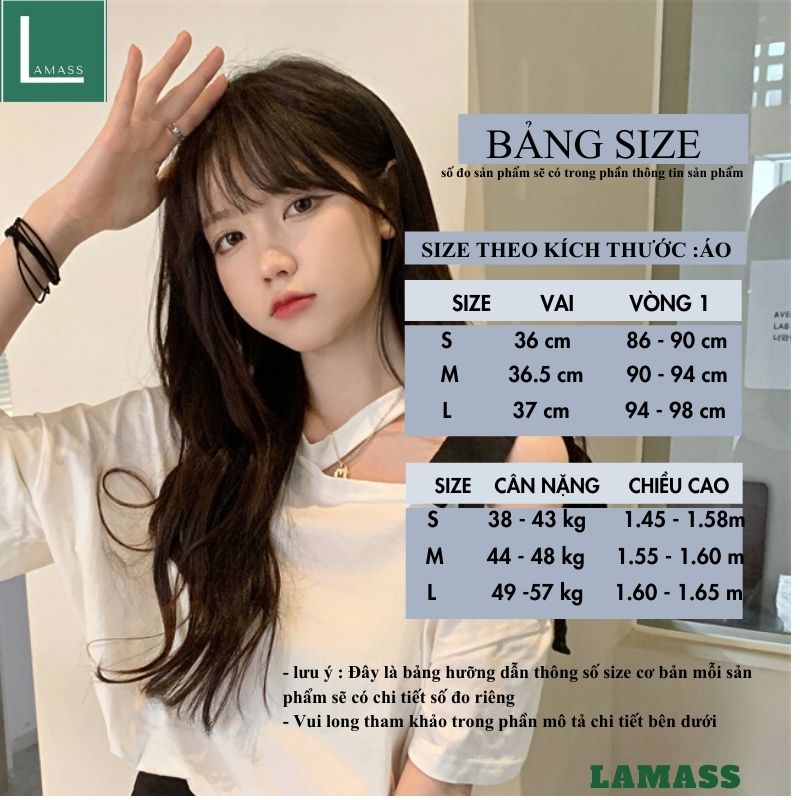 Áo thun nữ kiểu dáng hàn quốc trễ vai buộc nơ cổ cực xinh chất cottong mềm mịn mát -LAMASS