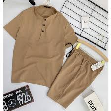 Bộ đũi nam cao cấp cổ tàu chất đũi xước dày dặn thoải mái khi mặc-Set đồ nam