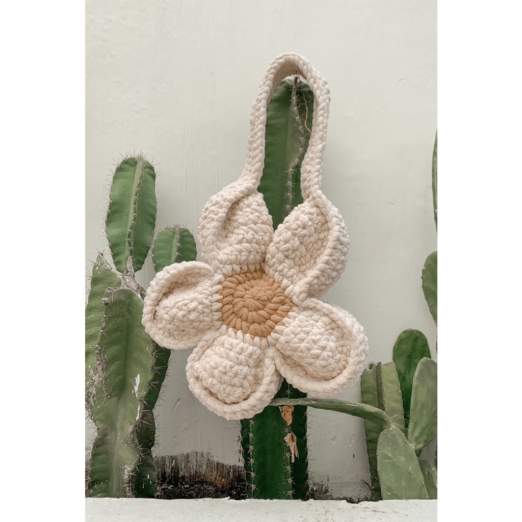Túi Len Hình Bông Hoa Cúc Flower Blooming Bag - Thời trang đi biển