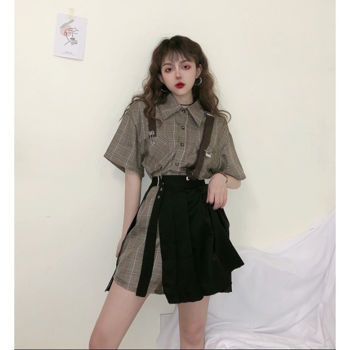 Order - Set áo sơ mi + váy đen cá tính ( Ảnh thật ở cuối )
