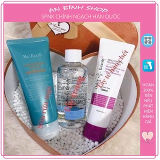 Bộ 3 làm sạch sâu: Tẩy trang + Tẩy da chết + Sữa rửa mặt