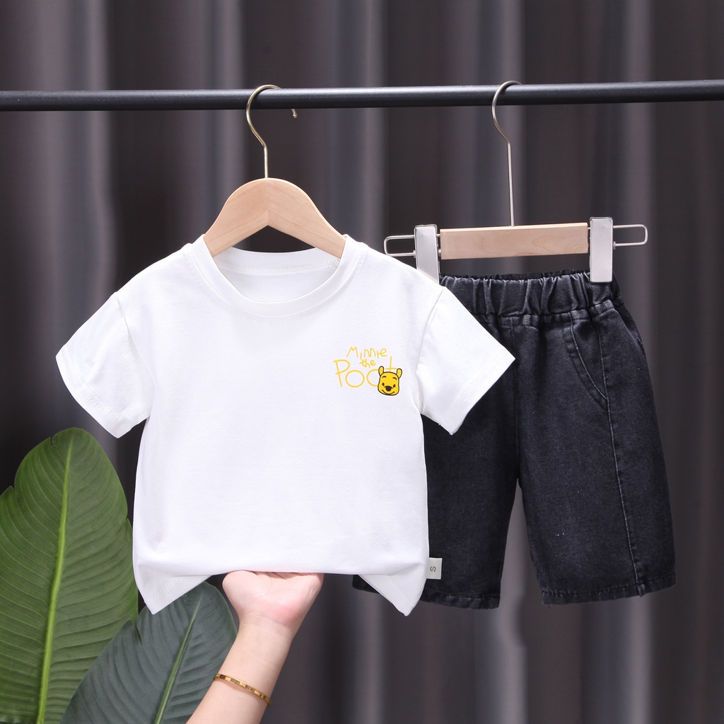 Bộ Đồ Thể Thao 2 Món Bằng Cotton In Họa Tiết Hoạt Hình Gấu Pooh Cho Bé