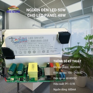 Nguồn đèn led 50w tăng phô cho đèn led panel - besun led light