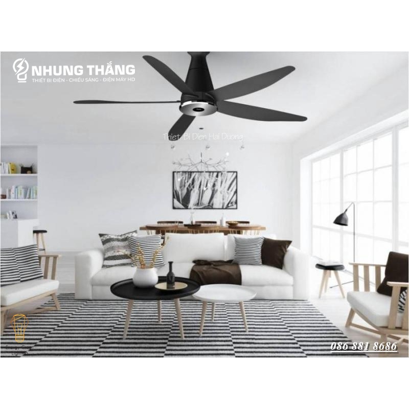 Quạt Trần Mitsubishi C56-RW5,C56-RA5 Có Đèn LED - Điều Khiển Từ Xa - Chiều dài ti 32cm - Hẹn giờ Tắt - Bảo Hành 12 Tháng