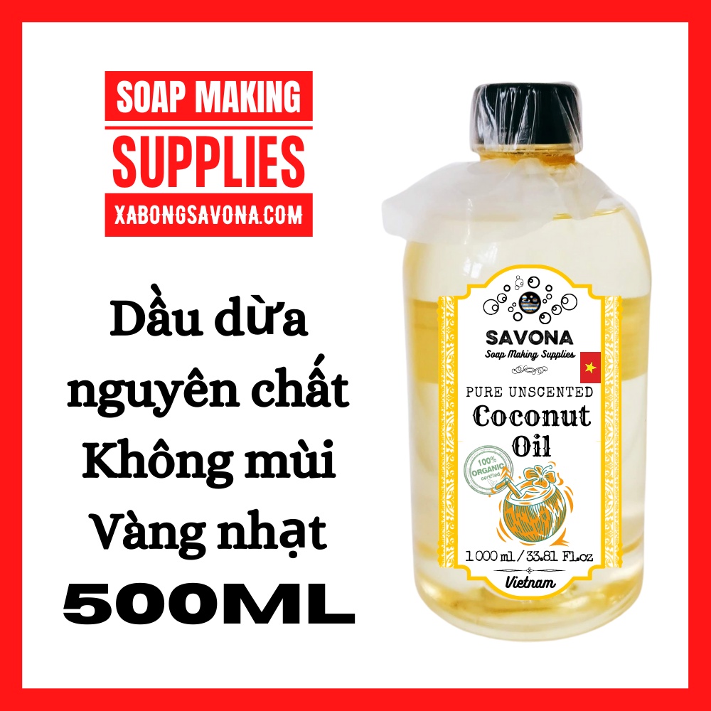 1L Dầu Dừa Nguyên Chất Ép Lạnh 1 Lit - Pure Extra Virgin Coconut Oil 1 Lit SavonA