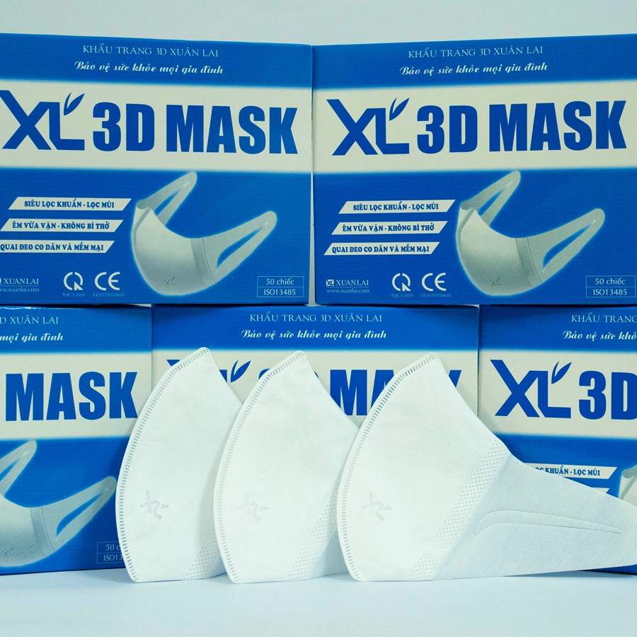 [Combo 2 hộp] Hộp 50 Chiếc Khẩu Trang 3D MASK Xuân Lai Kháng Khuẩn Công Nghệ Nhật Bản