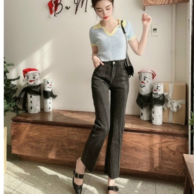 Quần jeans ống suông co giản (chất đẹp)