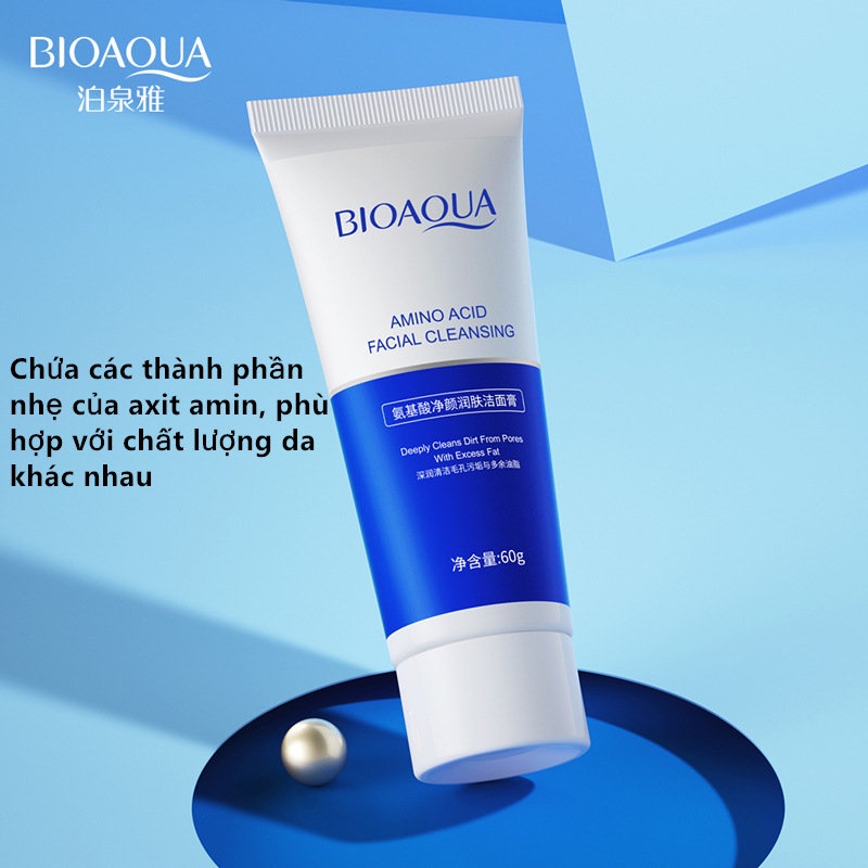 Sữa rửa mặt cấp nước BIOAQUA Dưỡng ẩm nhẹ nhàng, Làm sạch da mặt và Mụn đầu đen 60 G