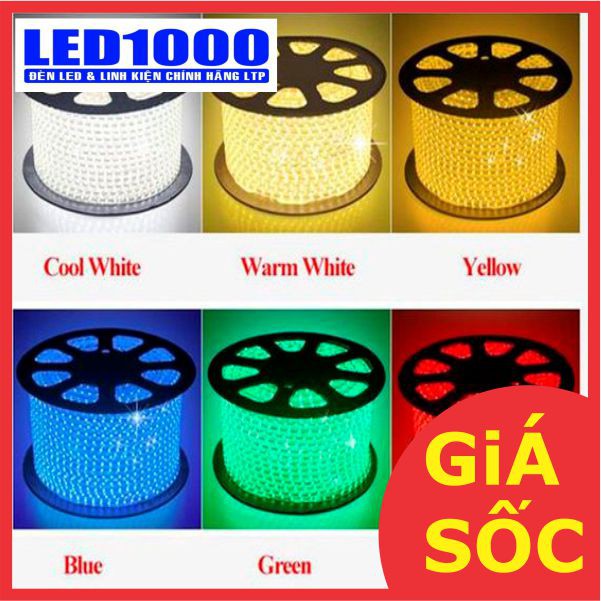 Led dây ống trang trí 2835 220V - Cuộn 100m Led dây quấn cây, hắc trần thạch cao - Hàng công ty LTP Lighting
