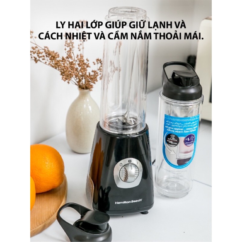 [NHẬP KHẨU MỸ] Máy Xay Sinh Tố Cầm Tay mini HAMILTON BEACH 600ml