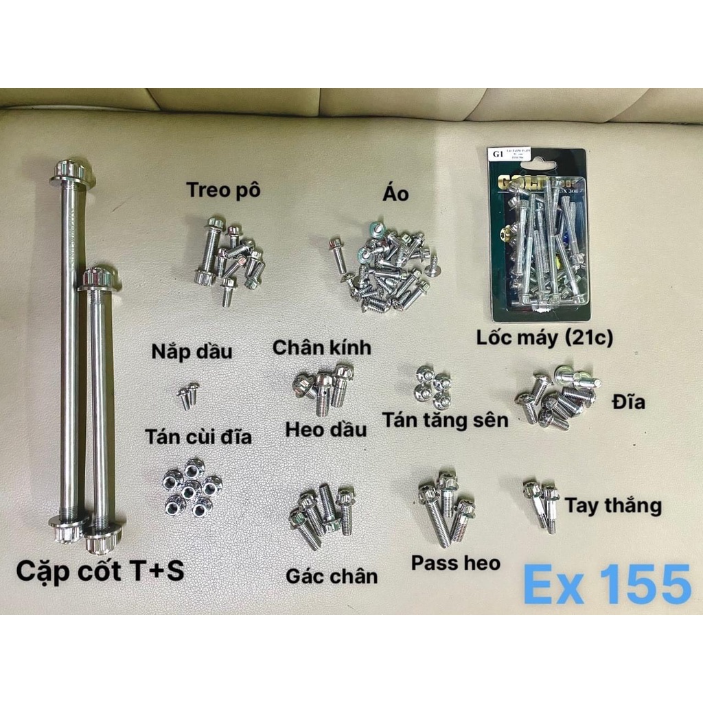 ỐC INOX GẮN FULL XE EX155 SALAYA 304
