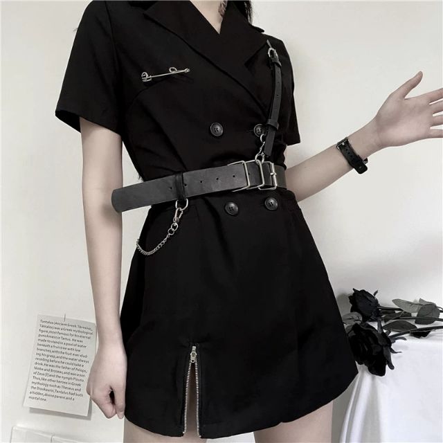 [Sẵn] Áo blazer xẻ tà kèm belt siêu chất | BigBuy360 - bigbuy360.vn