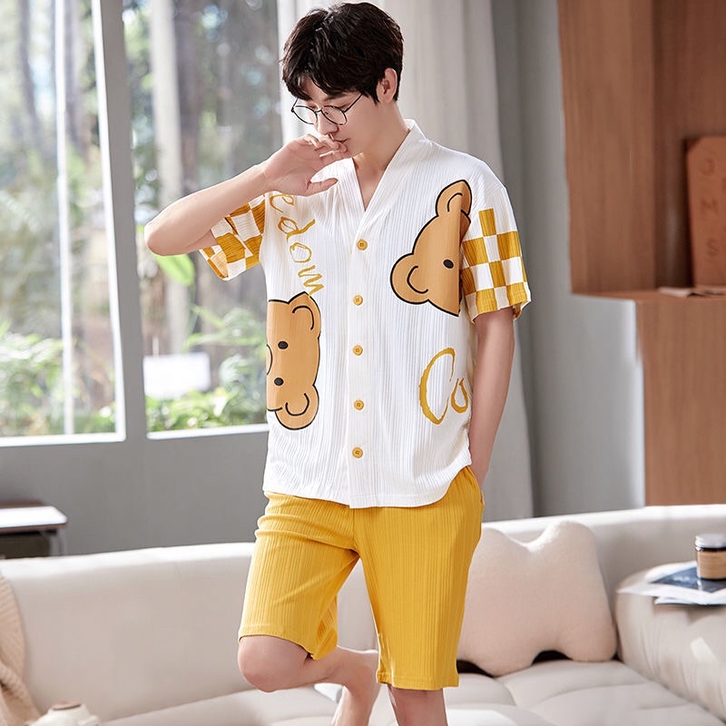 Bộ đồ ngủ nam nữ cộc tay gấu baby 100% chất cotton xịn siêu thoáng và thoải mái