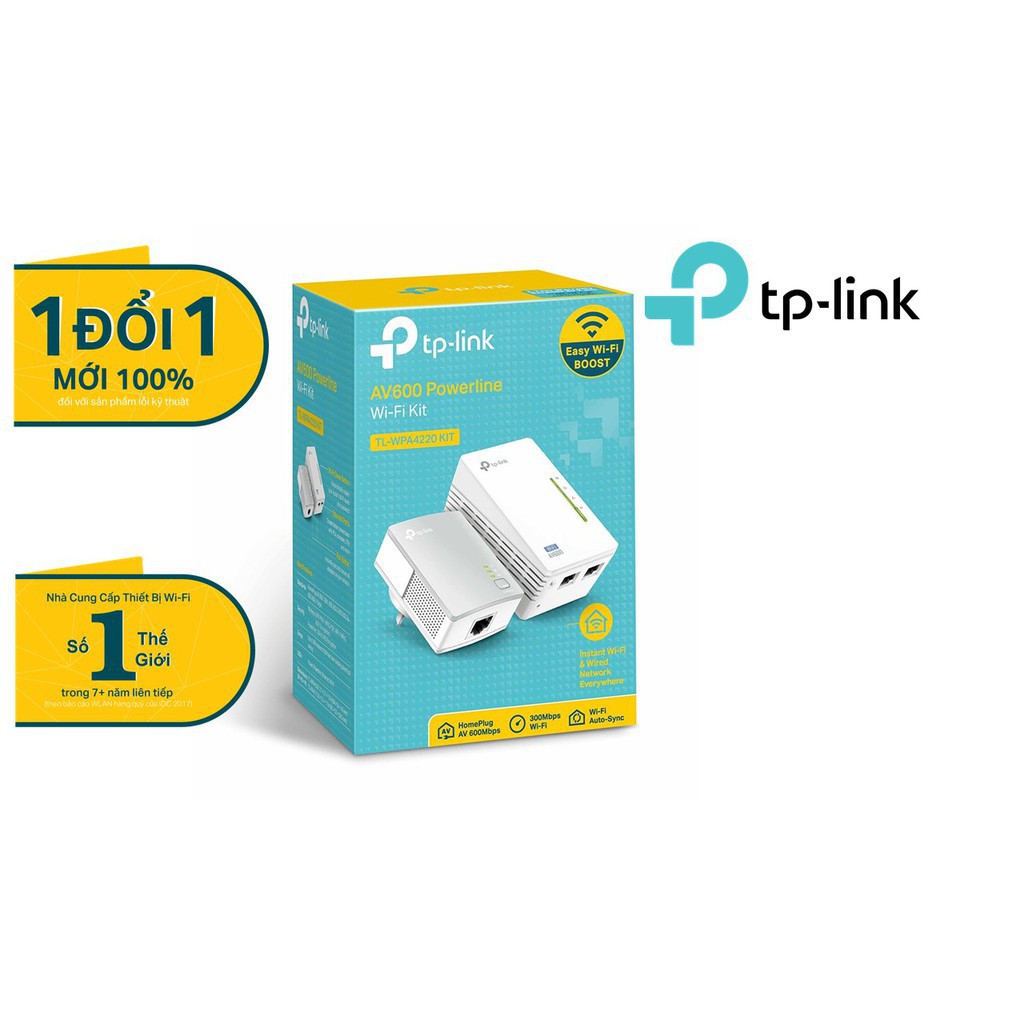 TP-Link Bộ mở rộng Internet qua đường dây điện Wi-Fi Chuẩn N 300Mbps AV600-TL-WPA4220KIT