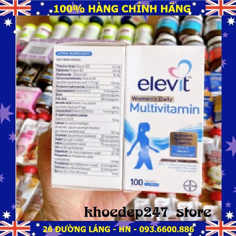 Elevit Women's Multi - VITAMIN TỔNG HỢP ELEVIT CHO PHỤ NỮ (phù hợp cho phụ nữ có thai và đang nuôi con nhỏ) - 100 Viên