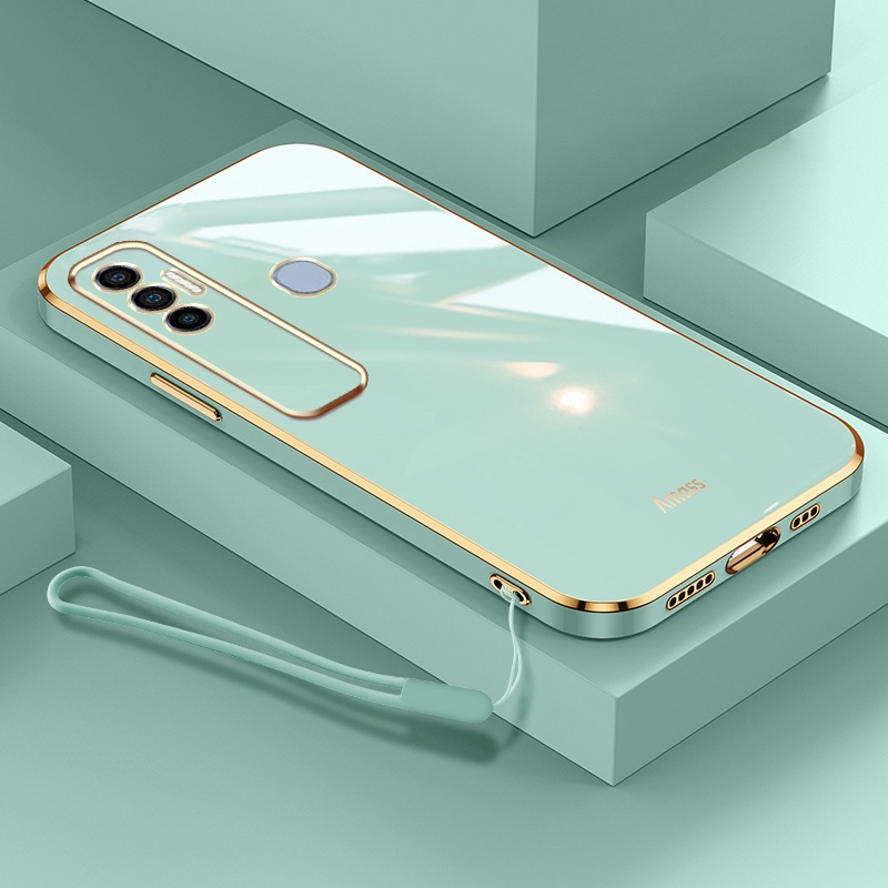 Ốp Điện Thoại Mềm Viền Thẳng Kèm Dây Đeo Cho Tecno Spark 7 7T Spark 7 8 Pro KF6 KF6j