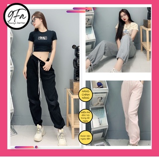 Quần jogger nữ trơn ống rộng bo gấu mặc được 2 kiểu 7 màu basic ulzzang unisex nam nữ