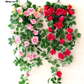 【NEW】【HOT】8ft Artificial Rose Garland Flower Leaf Vine Home Wedding Party Decor