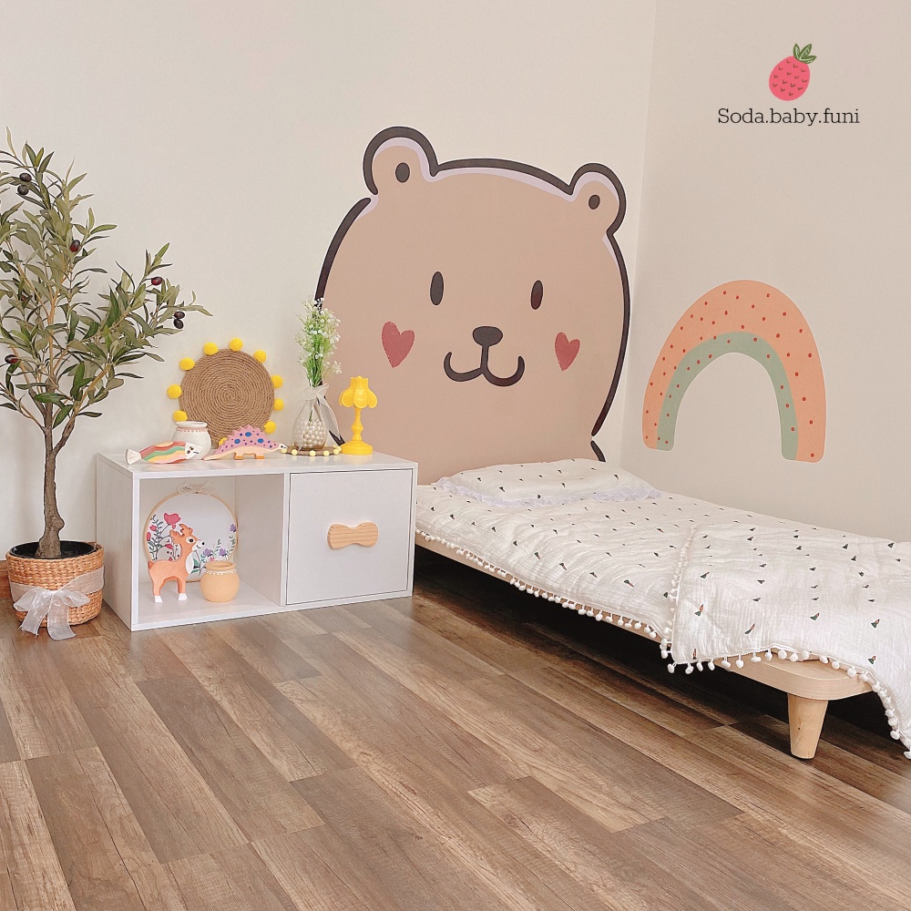 .. Giường phảng đơn giản nhỏ gọn cho bé màu gỗ kích thước 100x200cm mã 001