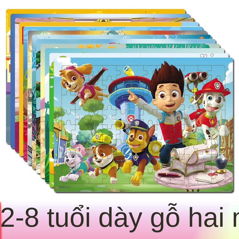 Trò chơi ghép hình 2 bé 3-4-5-6-7 tuổi trẻ em bằng gỗ nâng cao hoặc đồ chơi khó hơn 100 miếng