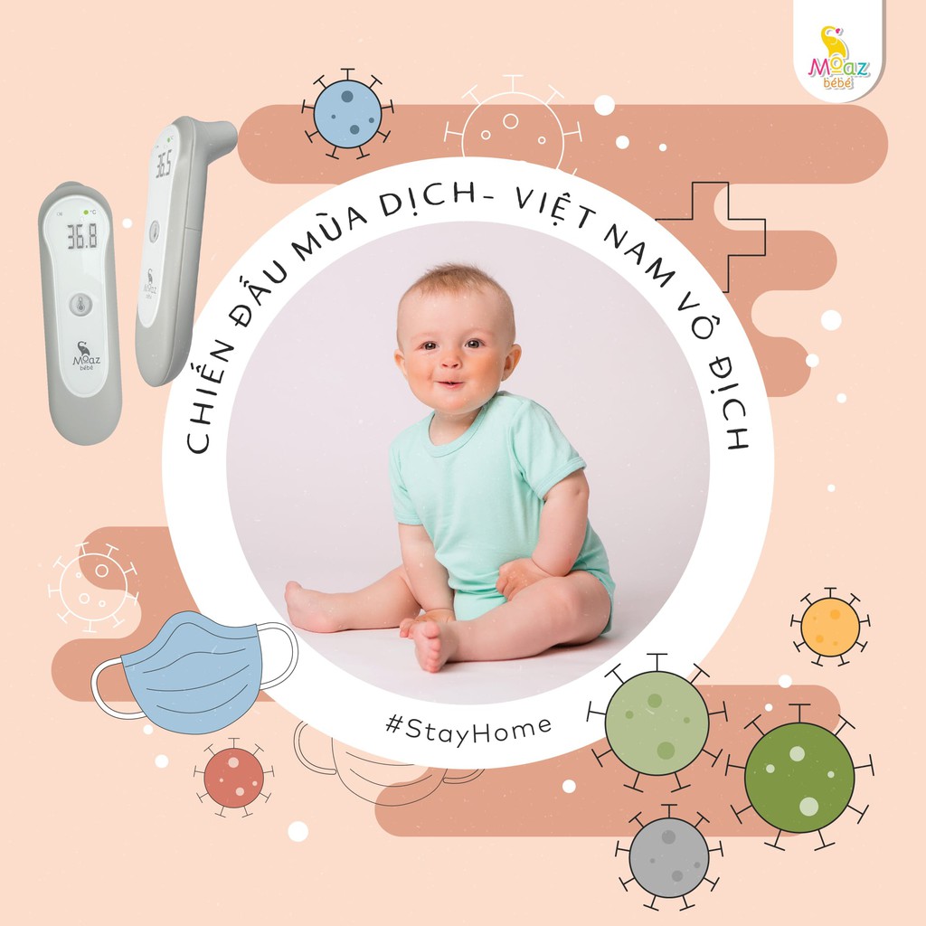 Nhiệt kế hồng ngoại đa năng Moaz BéBé MB-024, nhiệt kế đo trán đo tai cho bé - Monnie Kids
