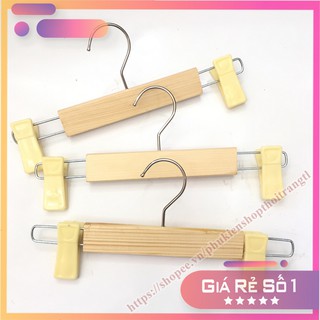 Móc gỗ Treo Quần Áo Trẻ em và móc kẹp quần người lớn [ Sét 10 cái]