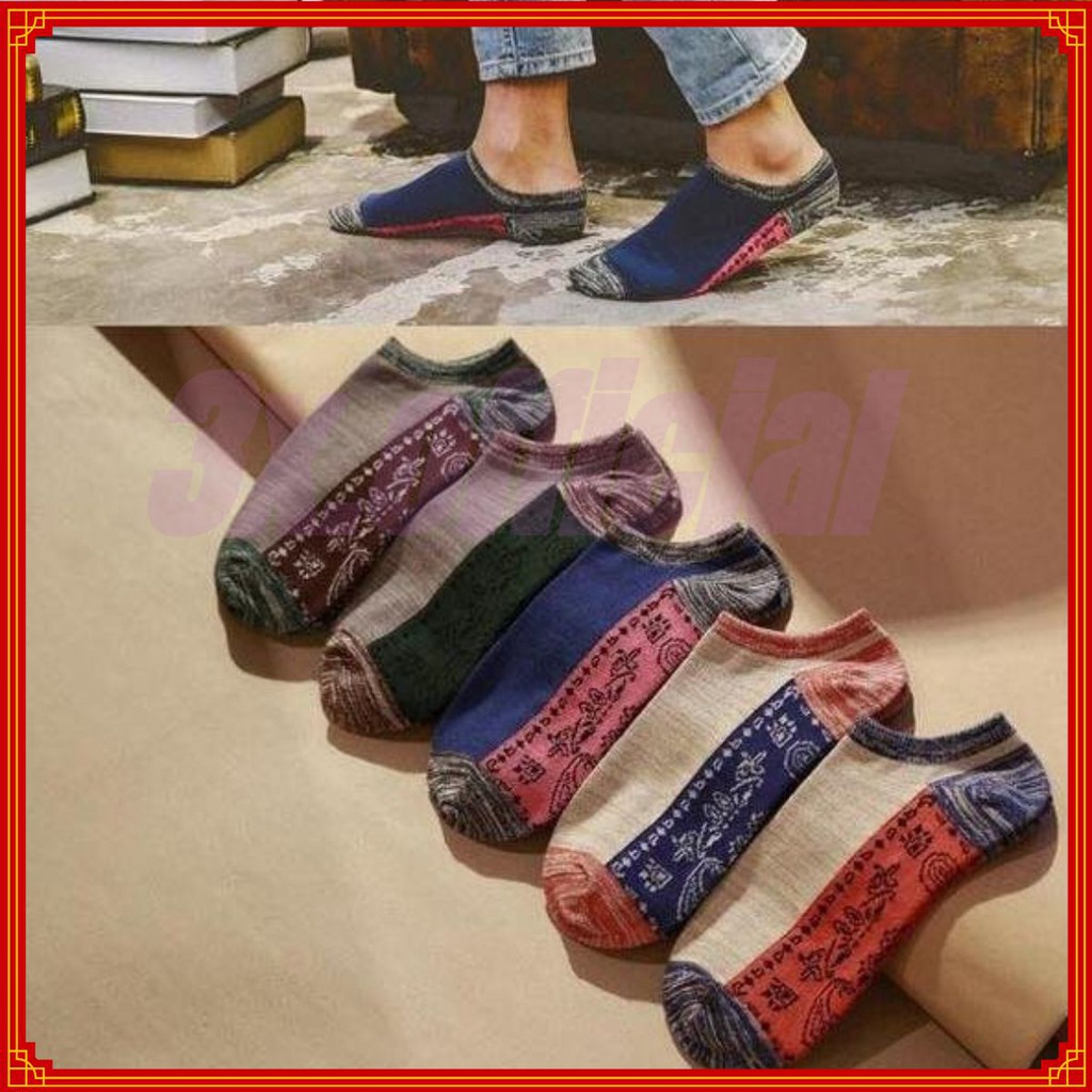 Tất nam cổ ngắn, vớ nam hoa văn cao cấp chống hôi chân, tất nam họa tiết hoa văn hàn quốc độc đáo
