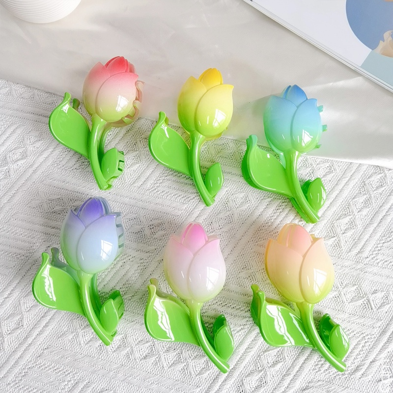 Kẹp tóc Haimeikang hình hoa tulip dễ thương kích thước 9cm