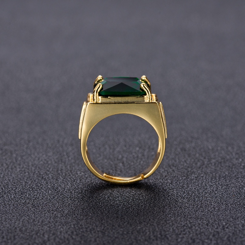 Nhẫn nam nữ tròn SAZ màu bạc thời trang chất Titan đẹp đơn giản không gỉ - Nhẫn Golden Green