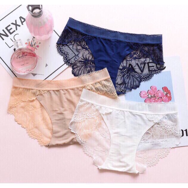 Quần lót đúc pha ren hoa sexy mã 8423