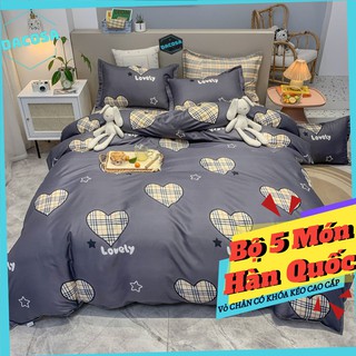 Bộ chăn ga gối siêu đẹp vỏ chăn phong cách Hàn Quốc sử dụng 4 mùa