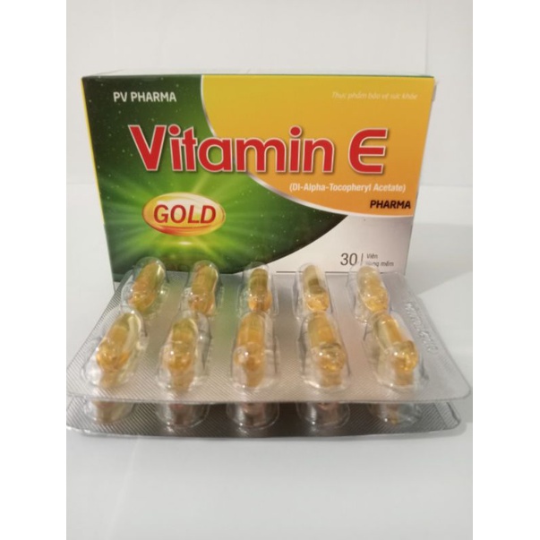 VITAMIN E GOLD Hộp 30 viên giúp làm đẹp da, sáng da, chống lão hóa.