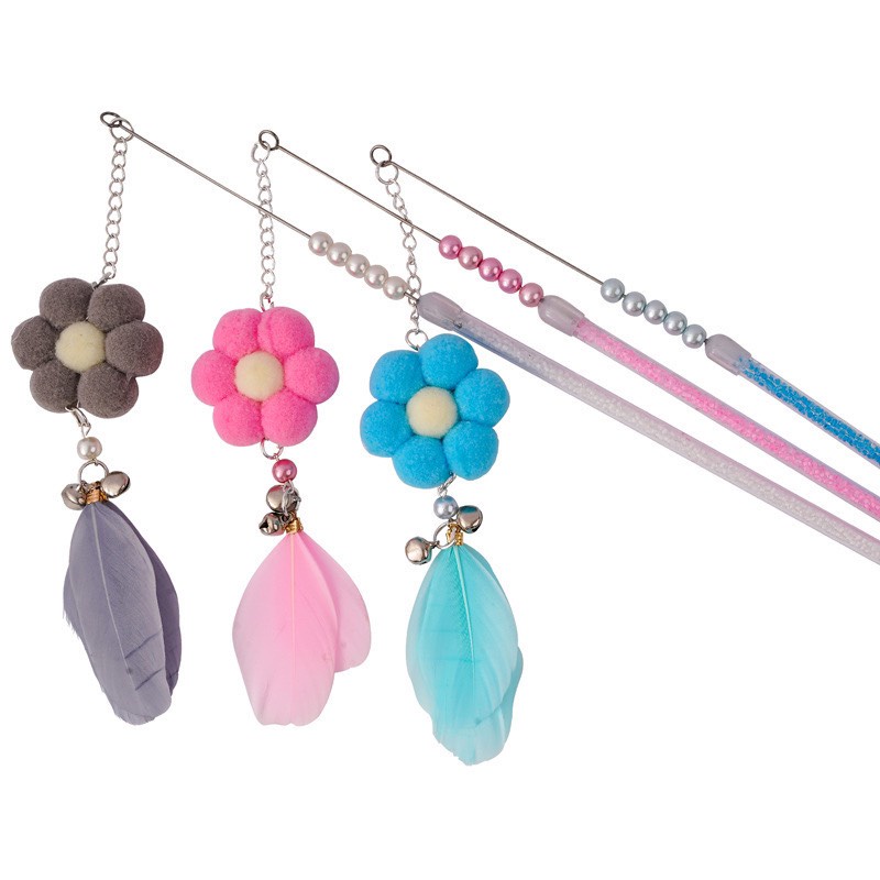 Cây Vờn Cần Câu Mèo Dây Thép Dẻo, Đồ Chơi Cho Mèo Pet Thú Cưng, Cây Vờn Vui Nhộn , Lông Vũ Nhiều Mẫu Giá Siêu Rẻ