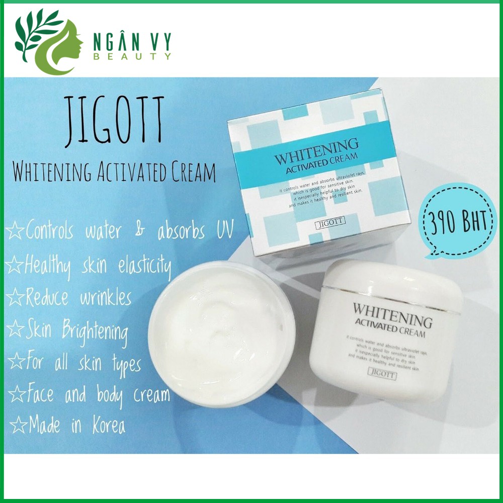 Kem Ủ Kích Dưỡng Trắng Da Jigott Whitening Activated Cream 100ml – Hàng Chính Hãng