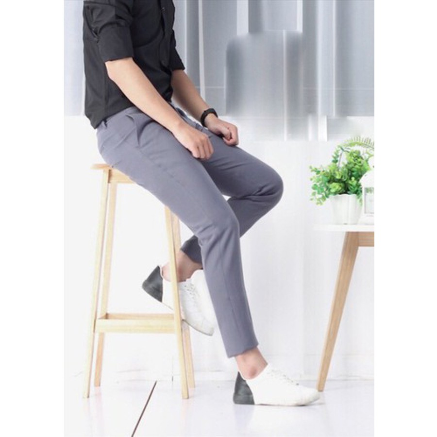 Quần Tây Đen Hàn Quốc Dáng Ôm Ống Côn Chất Mịn