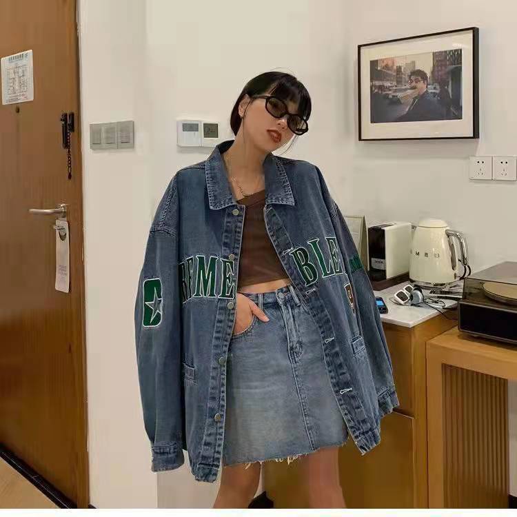✴Áo Khoác Denim Dáng Rộng Phong Cách Hàn Quốc Thời Trang Mùa Xuân Mới Dành Cho Nữ 2022