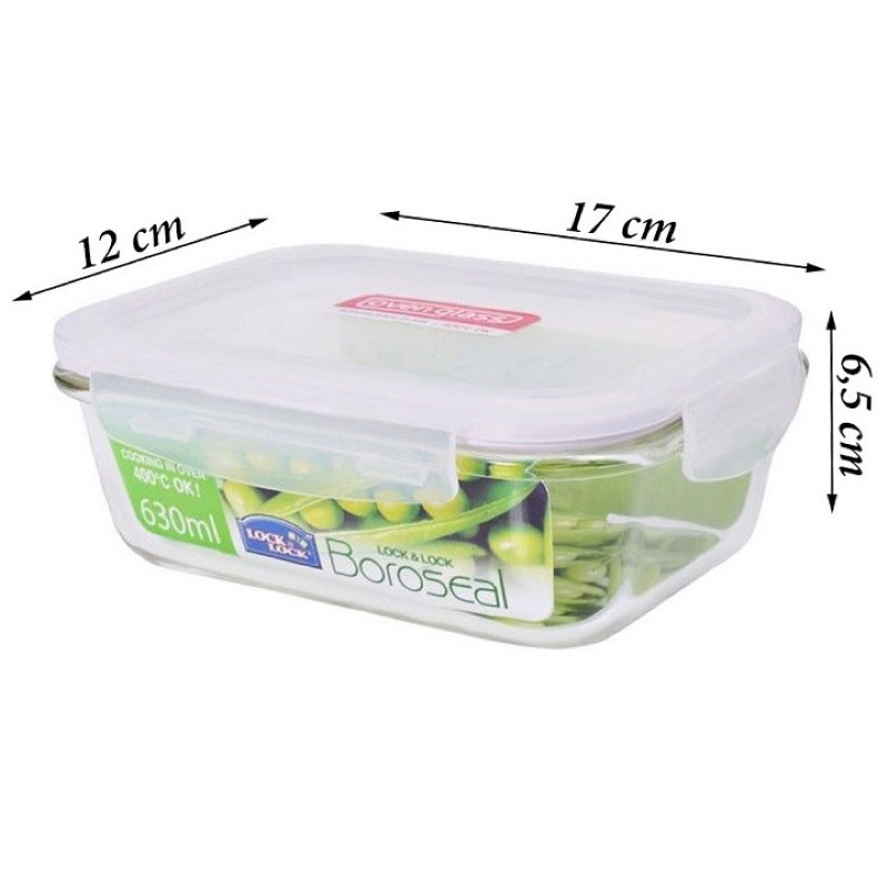 HỘP THUỶ TINH CHỊU NHIỆT 630ML HÌNH CHỮ NHẬT - LLG428