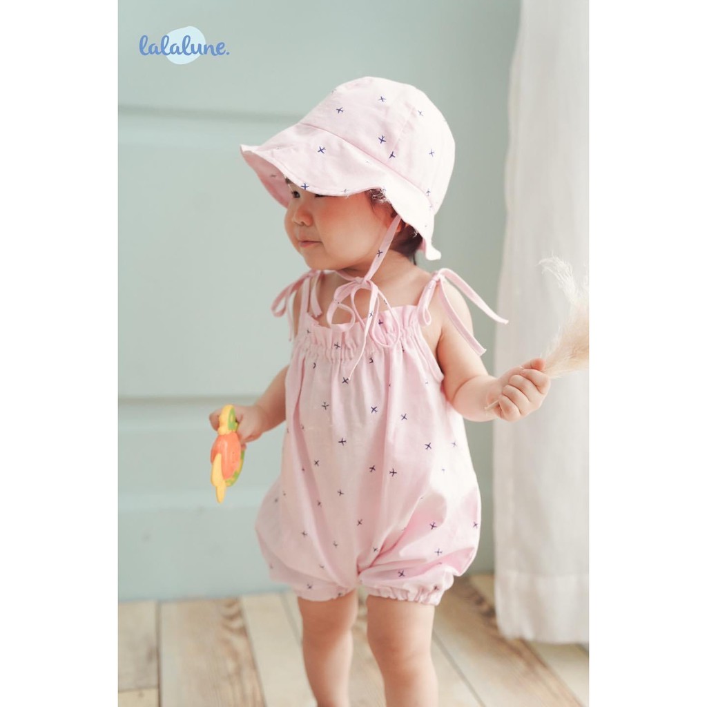 Bodysuit hồng mushroom lalalune cho bé gái 6-24m kèm nón