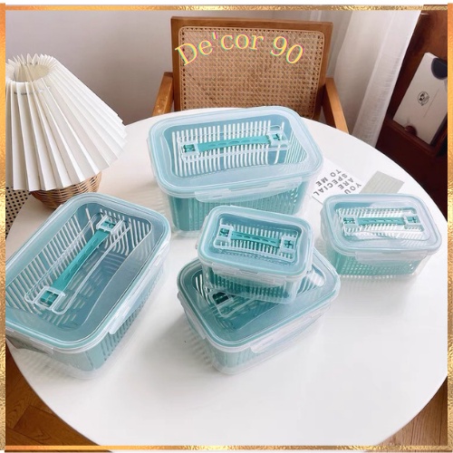 Hộp nhựa đựng thực phẩm bộ 5 món kèm rổ De'cor 90 an toàn tuyệt đối