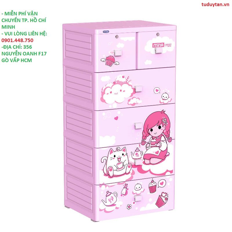 Tủ Nhựa Duy Tân Mina 5 Tầng 6 Ngăn DƯƠNG ĐẠI DƯƠNG MỚI _ FREE SHIP TP. HCM