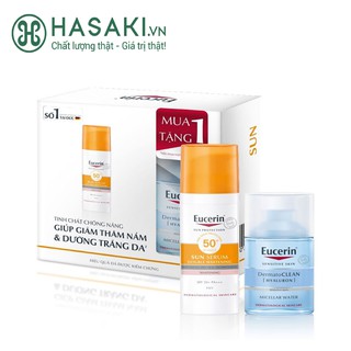Eucerin kem chống nắng dưỡng sáng + tặng tẩy trang cấp ẩm