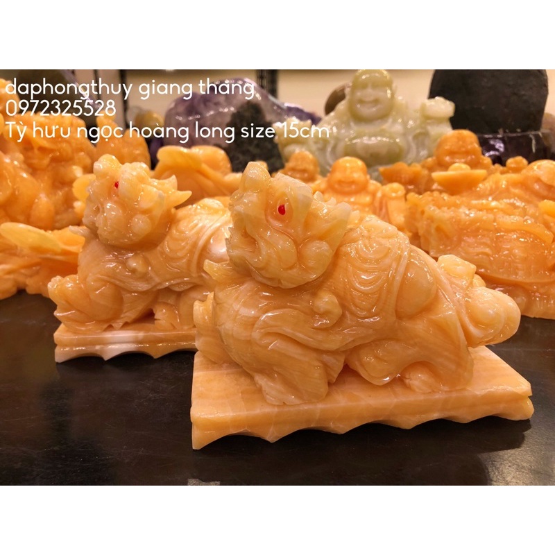 Cặp Tỳ Hưu Đá Ngọc Xanh Pakistan Phong Thuỷ