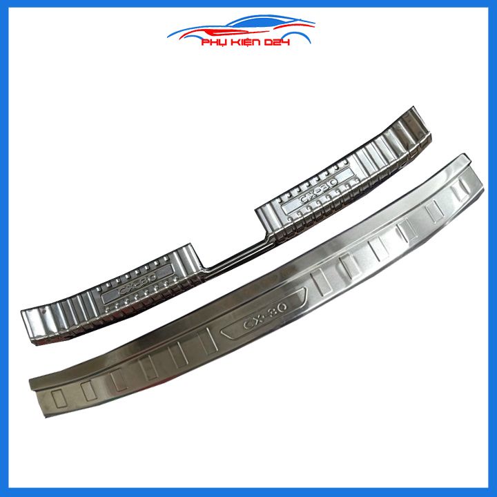 Ốp chống trầy cốp trong ngoài Mazda CX30 2021-2022 Inox mạ crom sáng bóng