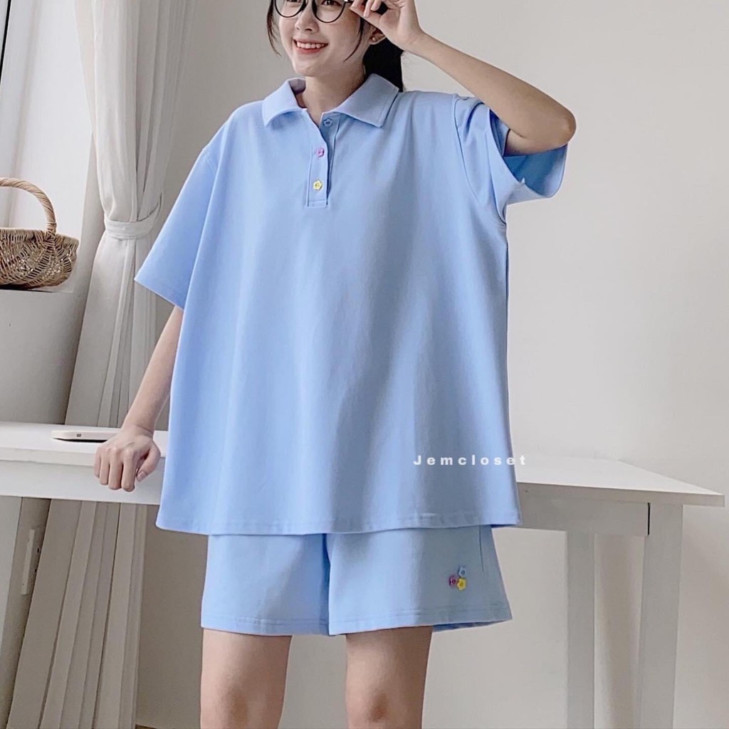 Set bộ nữ áo polo kèm quần Short NOAL trẻ trung / Bộ áo quần polo xinh xẻo 2 màu | BigBuy360 - bigbuy360.vn