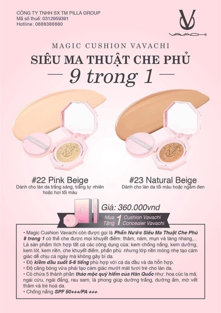 (Chính hãng) Phấn nước MAGIC CUSHION VAVACHI (tặng cây che khuyết điểm Vavachi)